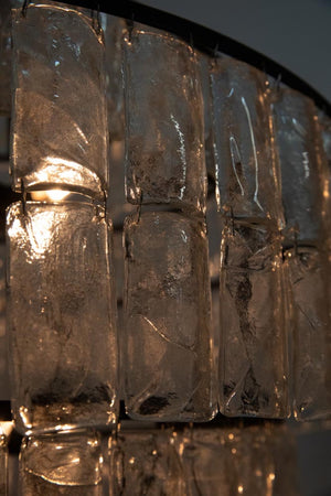 Noir Satellite Chandelier - Stunning Black Iron Starburst Design with Sparkling Glass Paillettes Accents LAMP730MTB