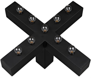 Noir Nolen Table Lamp - Handcrafted Matte Black Iron "X" Design for Modern Ambiance in Any Space LAMP739MTB