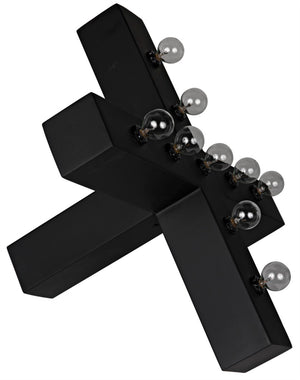 Noir Nolen Table Lamp - Handcrafted Matte Black Iron "X" Design for Modern Ambiance in Any Space LAMP739MTB