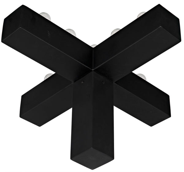 Noir Nolen Table Lamp - Handcrafted Matte Black Iron "X" Design for Modern Ambiance in Any Space LAMP739MTB