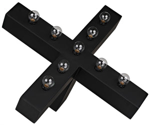 Noir Nolen Table Lamp - Handcrafted Matte Black Iron "X" Design for Modern Ambiance in Any Space LAMP739MTB