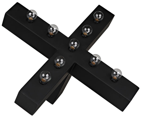 Noir Nolen Table Lamp - Handcrafted Matte Black Iron "X" Design for Modern Ambiance in Any Space LAMP739MTB