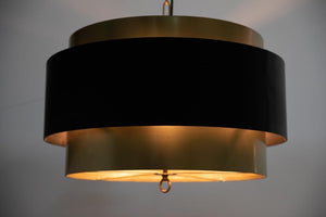 Noir Demetrius Pendant Light - Handcrafted Metal Sculpture in Black & Antique Brass for Modern Interiors LAMP742