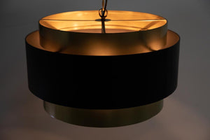 Noir Demetrius Pendant Light - Handcrafted Metal Sculpture in Black & Antique Brass for Modern Interiors LAMP742