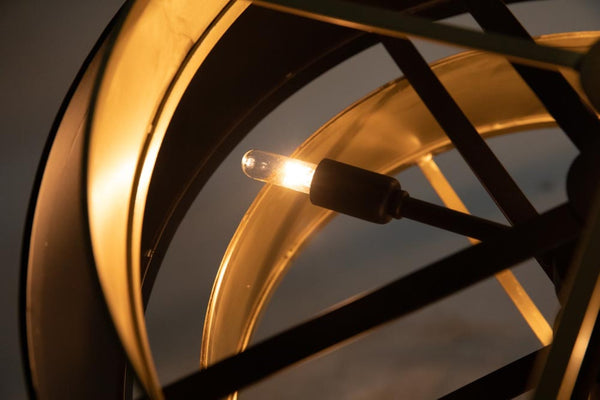 Noir Demetrius Pendant Light - Handcrafted Metal Sculpture in Black & Antique Brass for Modern Interiors LAMP742