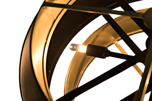 Noir Demetrius Pendant Light - Handcrafted Metal Sculpture in Black & Antique Brass for Modern Interiors LAMP742