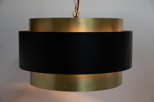 Noir Demetrius Pendant Light - Handcrafted Metal Sculpture in Black & Antique Brass for Modern Interiors LAMP742