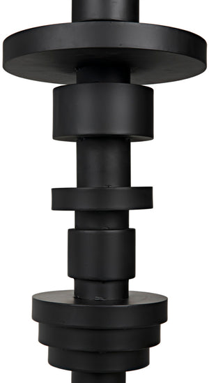 Noir Wilton Modern Floor Lamp with Sculptural Matte Black Base & Coordinated Shade for Ambient Lighting LAMP749MTBSH