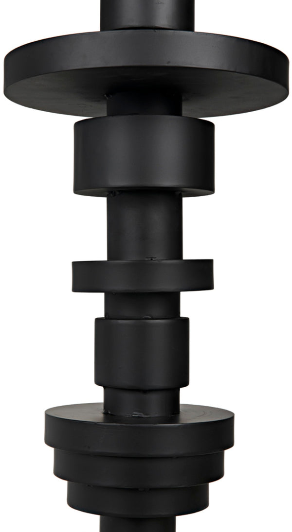 Noir Wilton Modern Floor Lamp with Sculptural Matte Black Base & Coordinated Shade for Ambient Lighting LAMP749MTBSH