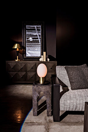 Noir Blau Table Lamp - Handcrafted Iron with Polished Brass Finish, Art Deco Style for Modern Interiors LAMP751MTB-MB