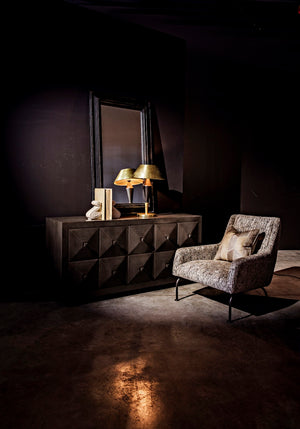 Noir Blau Table Lamp - Handcrafted Iron with Polished Brass Finish, Art Deco Style for Modern Interiors LAMP751MTB-MB