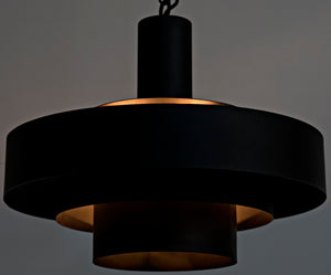 Noir Parlor Pendant Light Fixture - Handcrafted Black Iron Design for Modern Interiors & Ambient Lighting LAMP753MTB