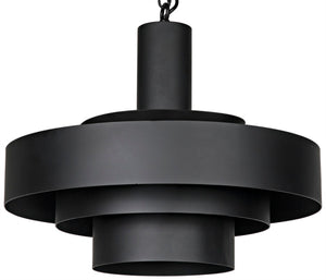 Noir Parlor Pendant Light Fixture - Handcrafted Black Iron Design for Modern Interiors & Ambient Lighting LAMP753MTB