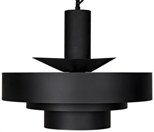 Noir Parlor Pendant Light Fixture - Handcrafted Black Iron Design for Modern Interiors & Ambient Lighting LAMP753MTB