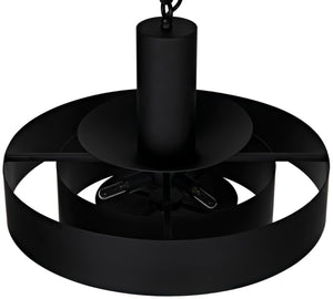 Noir Parlor Pendant Light Fixture - Handcrafted Black Iron Design for Modern Interiors & Ambient Lighting LAMP753MTB