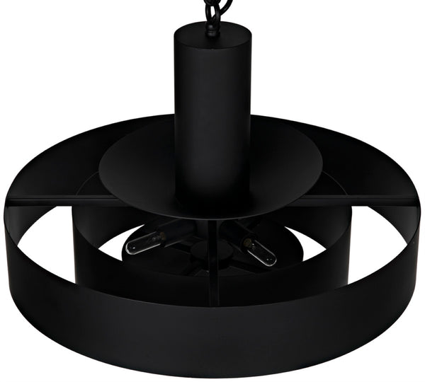 Noir Parlor Pendant Light Fixture - Handcrafted Black Iron Design for Modern Interiors & Ambient Lighting LAMP753MTB