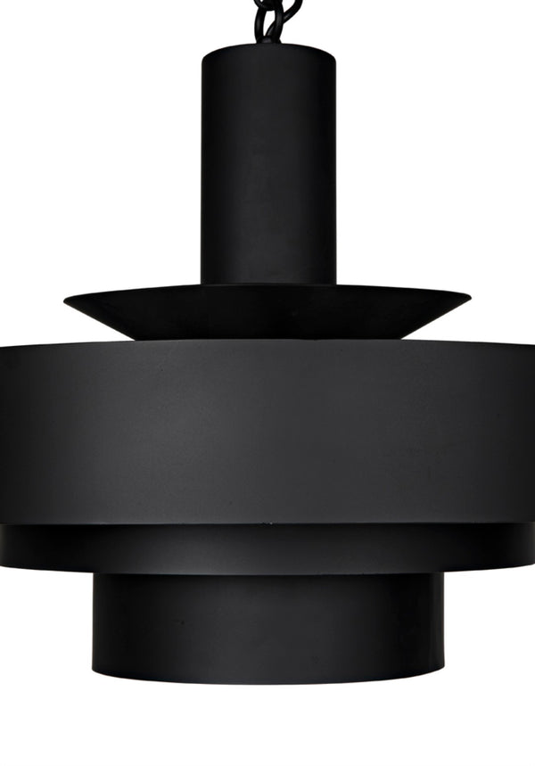 Noir Parlor Pendant Light Fixture - Handcrafted Black Iron Design for Modern Interiors & Ambient Lighting LAMP753MTB