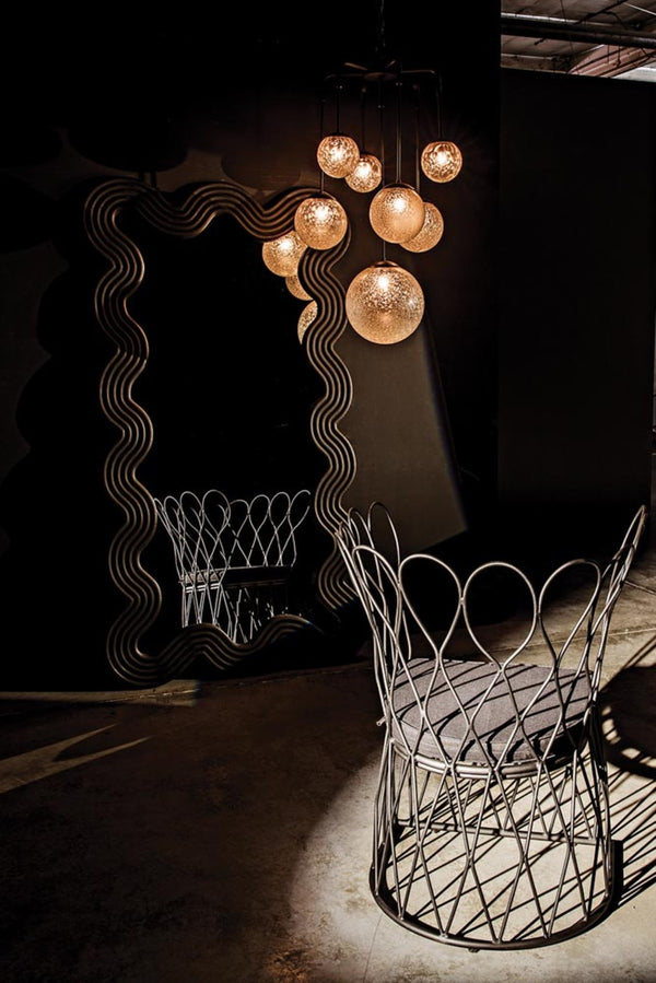 Noir Artemis Chandelier - Modern Minimalist Design with Handblown Glass Orbs and Matte Black Finish LAMP762MTB