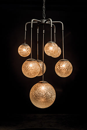 Noir Artemis Chandelier - Modern Minimalist Design with Handblown Glass Orbs and Matte Black Finish LAMP762MTB