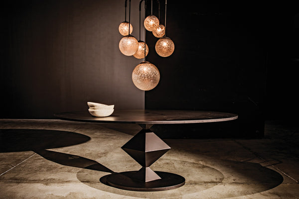 Noir Artemis Chandelier - Modern Minimalist Design with Handblown Glass Orbs and Matte Black Finish LAMP762MTB