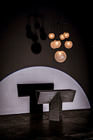 Noir Artemis Chandelier - Modern Minimalist Design with Handblown Glass Orbs and Matte Black Finish LAMP762MTB