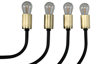 Noir Claude Chandelier - Sculptural Iron Lighting Fixture with Matte Black & Antique Brass Finishes LAMP764MTB