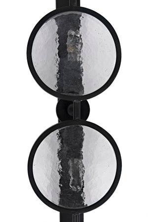 Noir Ordo Sconce - Matte Black Iron Wall Light with Four Diffused Glass Circles for Modern Interiors LAMP769MTB