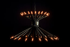 Noir Mancini Chandelier - Striking Black Iron Design with 48 Bulbs, Ideal for Modern Industrial Spaces LAMP774MTB
