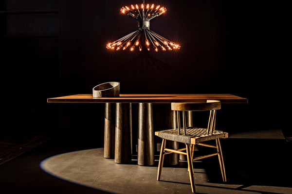 Noir Mancini Chandelier - Striking Black Iron Design with 48 Bulbs, Ideal for Modern Industrial Spaces LAMP774MTB