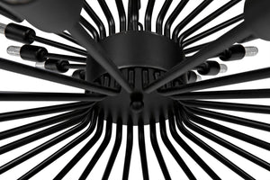 Noir Mancini Chandelier - Striking Black Iron Design with 48 Bulbs, Ideal for Modern Industrial Spaces LAMP774MTB