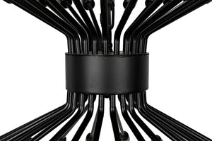Noir Mancini Chandelier - Striking Black Iron Design with 48 Bulbs, Ideal for Modern Industrial Spaces LAMP774MTB