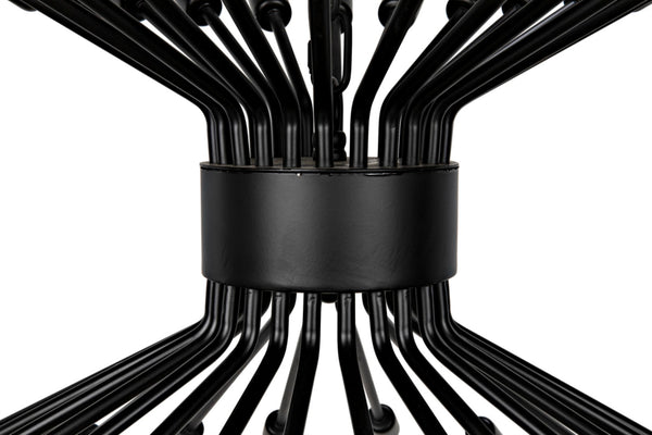 Noir Mancini Chandelier - Striking Black Iron Design with 48 Bulbs, Ideal for Modern Industrial Spaces LAMP774MTB