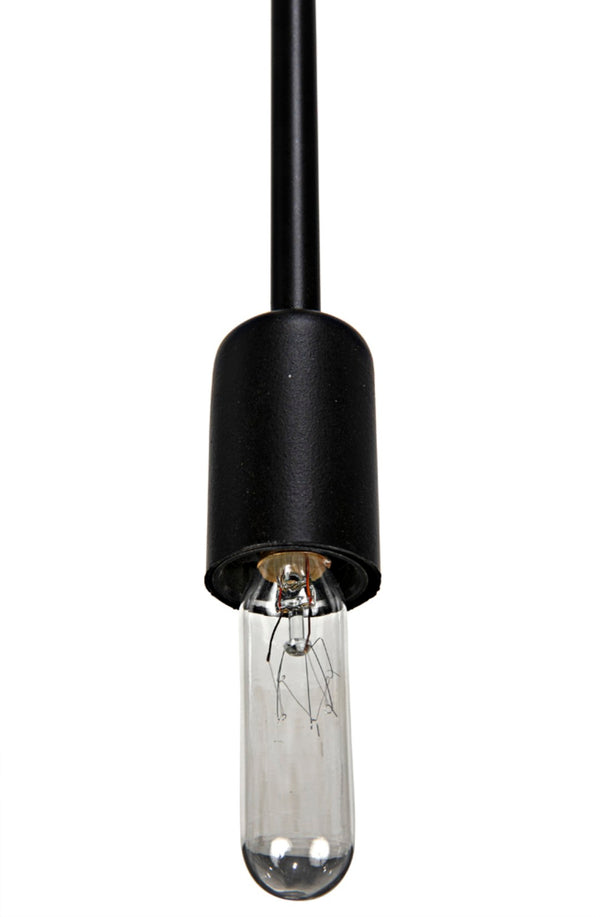 Noir Mancini Chandelier - Striking Black Iron Design with 48 Bulbs, Ideal for Modern Industrial Spaces LAMP774MTB