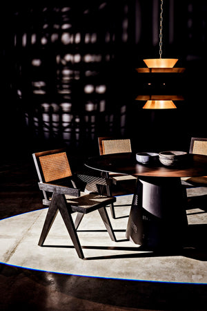 Noir Arion Pendant Light - Industrial Iron Fixture with Antique Brass Finish for Modern Spaces & Dining Areas LAMP776MB