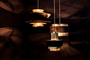 Noir Arion Pendant Light - Industrial Iron Fixture with Antique Brass Finish for Modern Spaces & Dining Areas LAMP776MB