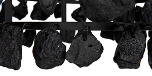 Noir Vulcan Chandelier - Modern Industrial Black Iron & Textured Glass for Dramatic Home Ambiance LAMP778MTB