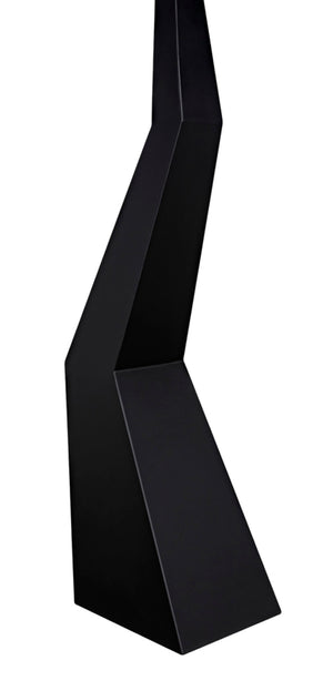 Noir Rhombus Floor Lamp - Modern Black Metal Design with Tapered Silk Shade for Stylish Ambient Lighting LAMP779MTBSH