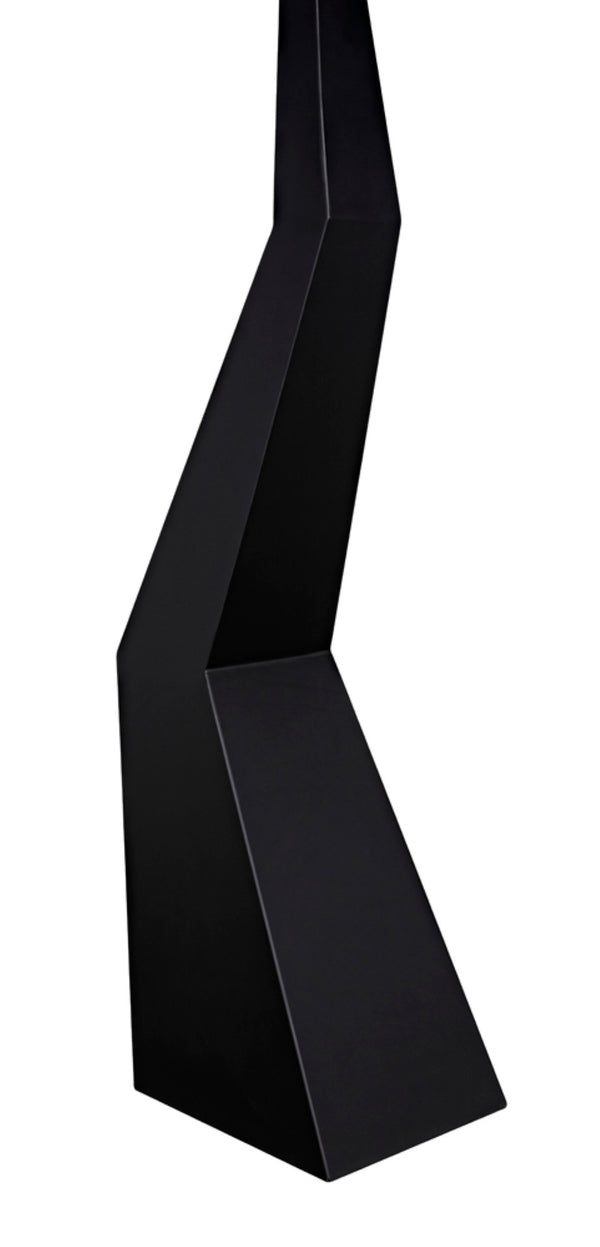 Noir Rhombus Floor Lamp - Modern Black Metal Design with Tapered Silk Shade for Stylish Ambient Lighting LAMP779MTBSH