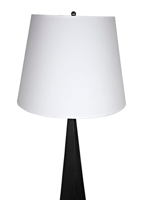 Noir Rhombus Floor Lamp - Modern Black Metal Design with Tapered Silk Shade for Stylish Ambient Lighting LAMP779MTBSH