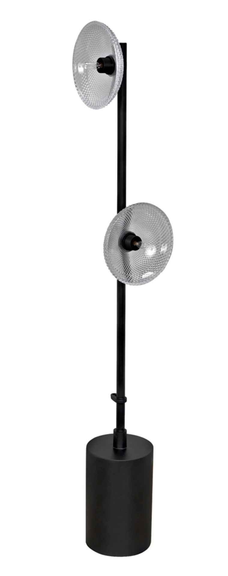 Noir Natilus Floor Lamp – Industrial-Style Artisanal Lighting with Handblown Glass Shades & Compact Design LAMP783MTB