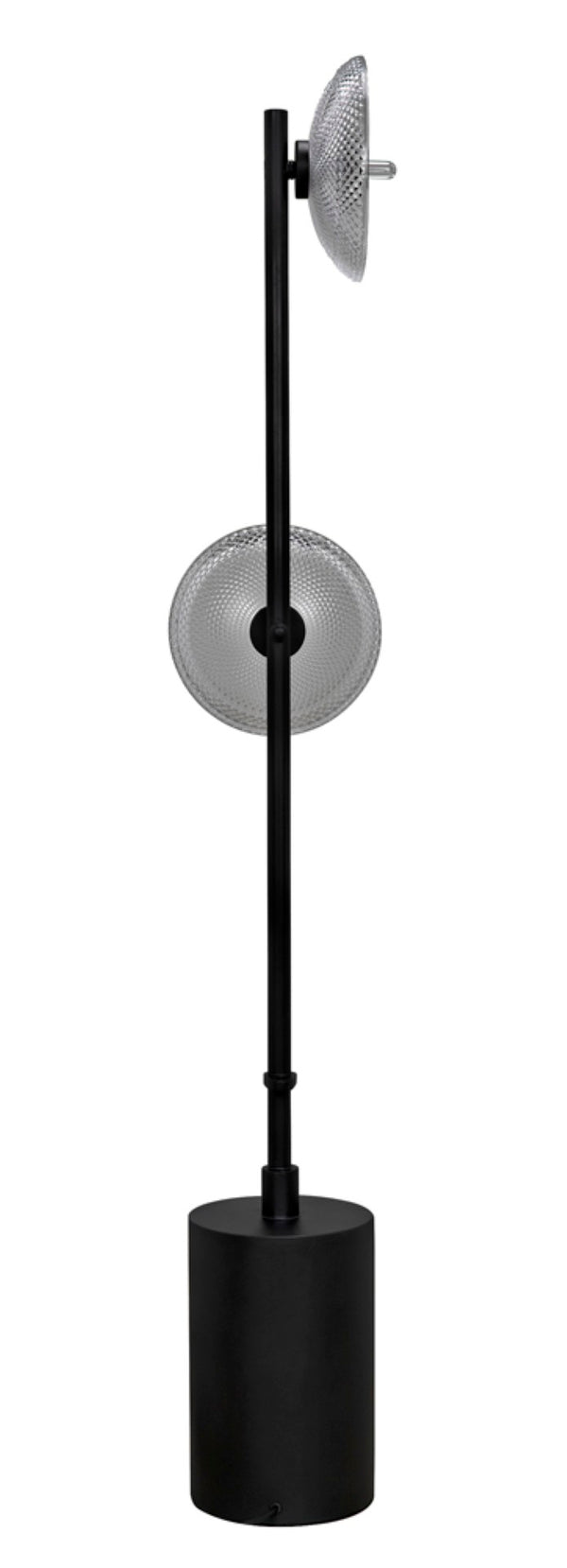 Noir Natilus Floor Lamp – Industrial-Style Artisanal Lighting with Handblown Glass Shades & Compact Design LAMP783MTB
