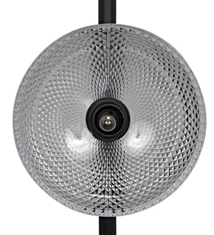 Noir Natilus Floor Lamp – Industrial-Style Artisanal Lighting with Handblown Glass Shades & Compact Design LAMP783MTB