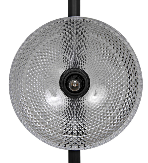 Noir Natilus Floor Lamp – Industrial-Style Artisanal Lighting with Handblown Glass Shades & Compact Design LAMP783MTB