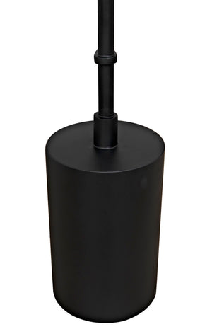 Noir Natilus Floor Lamp – Industrial-Style Artisanal Lighting with Handblown Glass Shades & Compact Design LAMP783MTB