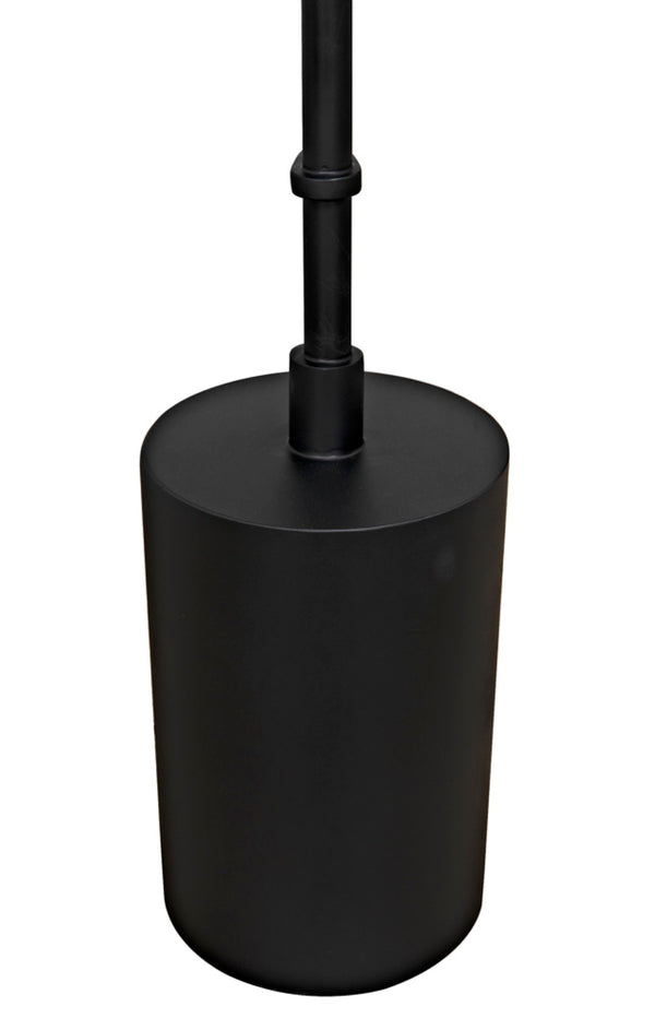 Noir Natilus Floor Lamp – Industrial-Style Artisanal Lighting with Handblown Glass Shades & Compact Design LAMP783MTB