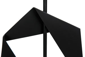 Noir Timothy Table Lamp – Handcrafted Matte Black Iron with White Shade, Modern Industrial Accent Lighting LAMP784MTBSH