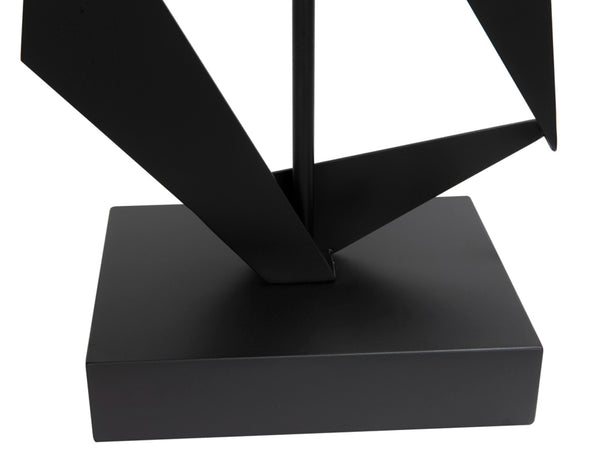 Noir Timothy Table Lamp – Handcrafted Matte Black Iron with White Shade, Modern Industrial Accent Lighting LAMP784MTBSH