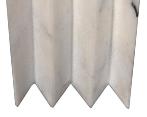 Noir Jman Elegant Table Lamp with Handcrafted White Marble Base & Luxurious Silk Shade for Any Room LAMP788SH