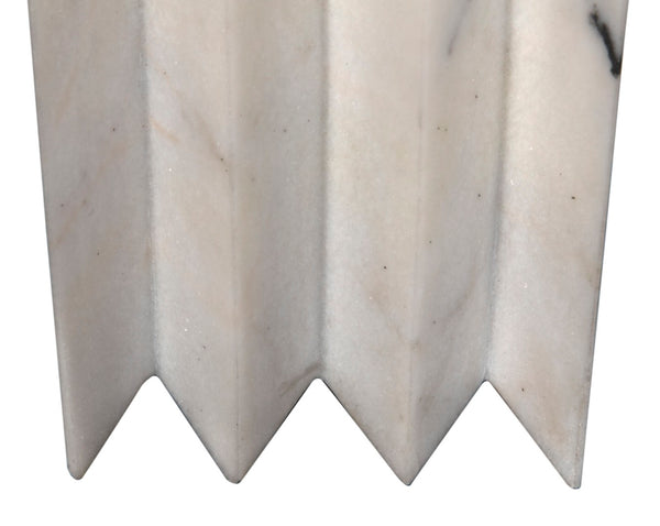 Noir Jman Elegant Table Lamp with Handcrafted White Marble Base & Luxurious Silk Shade for Any Room LAMP788SH