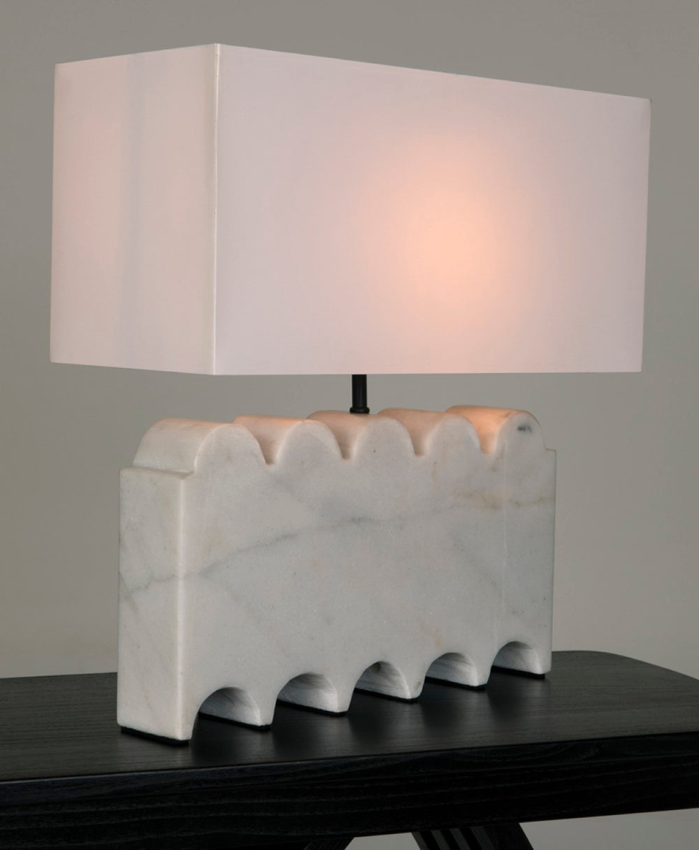 Noir Darth Marble Table Lamp with Silk Shade – Handcrafted Elegance for Ambient Lighting & Home Decor LAMP789SH